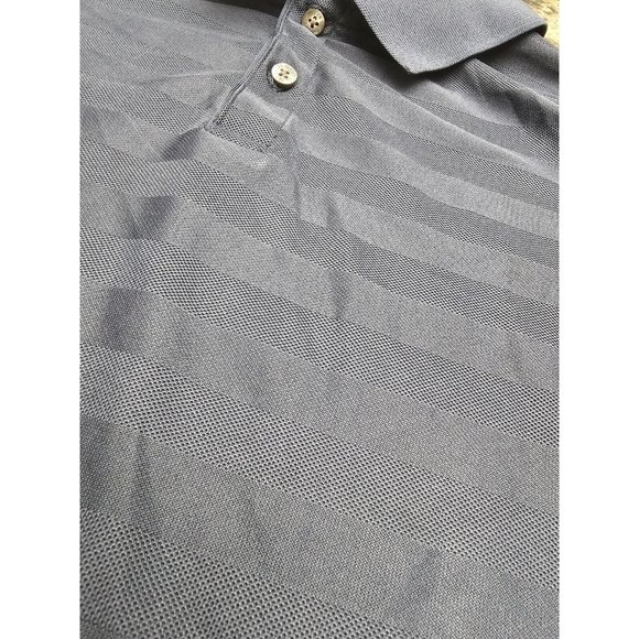 Van Heusen Traveler Blue Striped Polo Shirt Men's Size XL Short Sleeve - Picture 2 of 5